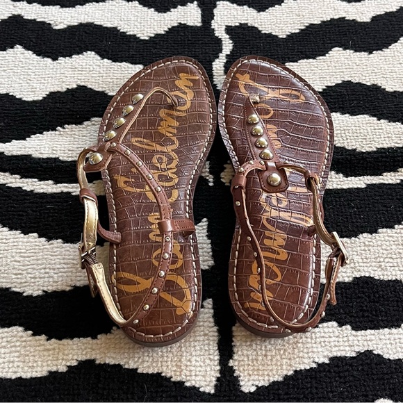 Sam Edelman Gig T-Strap Studded Thong Sandals Size 8 - Picture 5 of 6